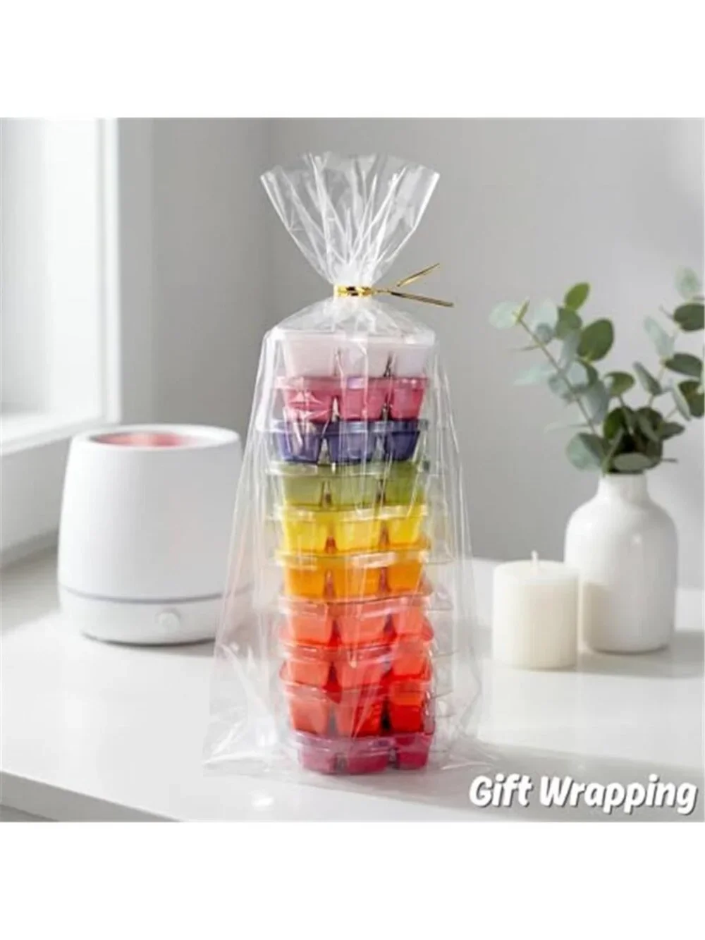 Wowfit 50 CT 9x20 Inches Clear Flat Cellophane Treat Bags with 6